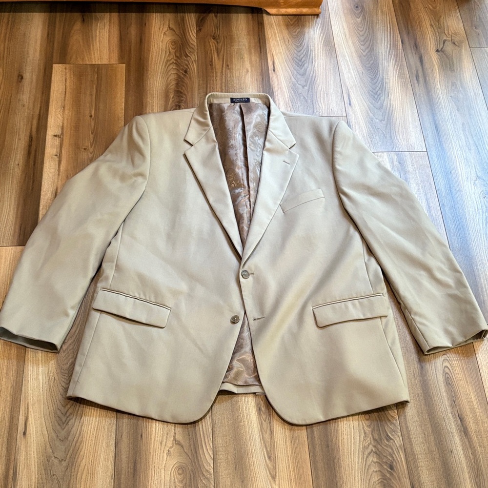 Adolfo Men's Beige‎ Blazer 48R